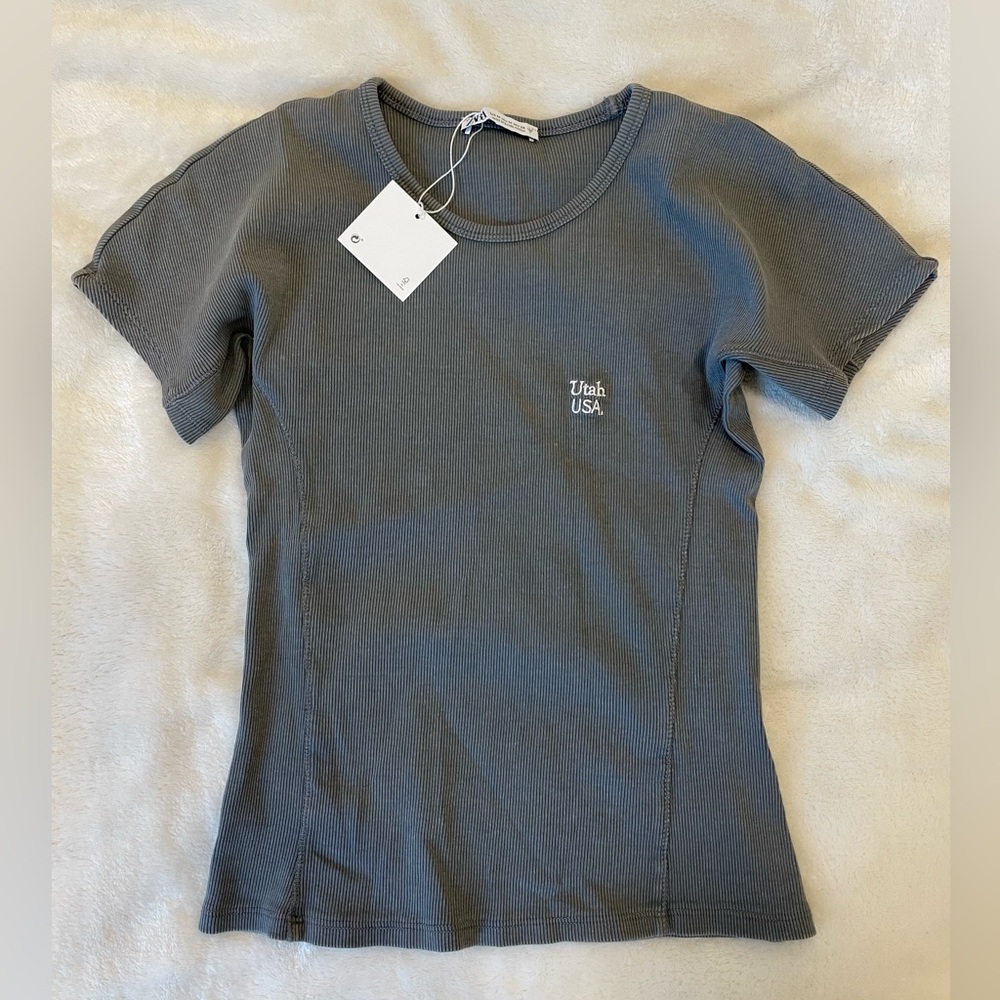Zara Gray Short Sleeve T-Shirt